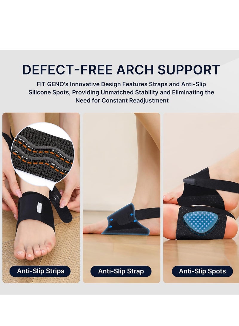 GUDOO Arch Support Braces for Plantar Fasciitis Relief Upgraded Non-Slip Wearable Arch Support w/Built-in Orthotics Adjustable Bands W/Gel Pads for Flat Feet High Fallen Arch - Image 4