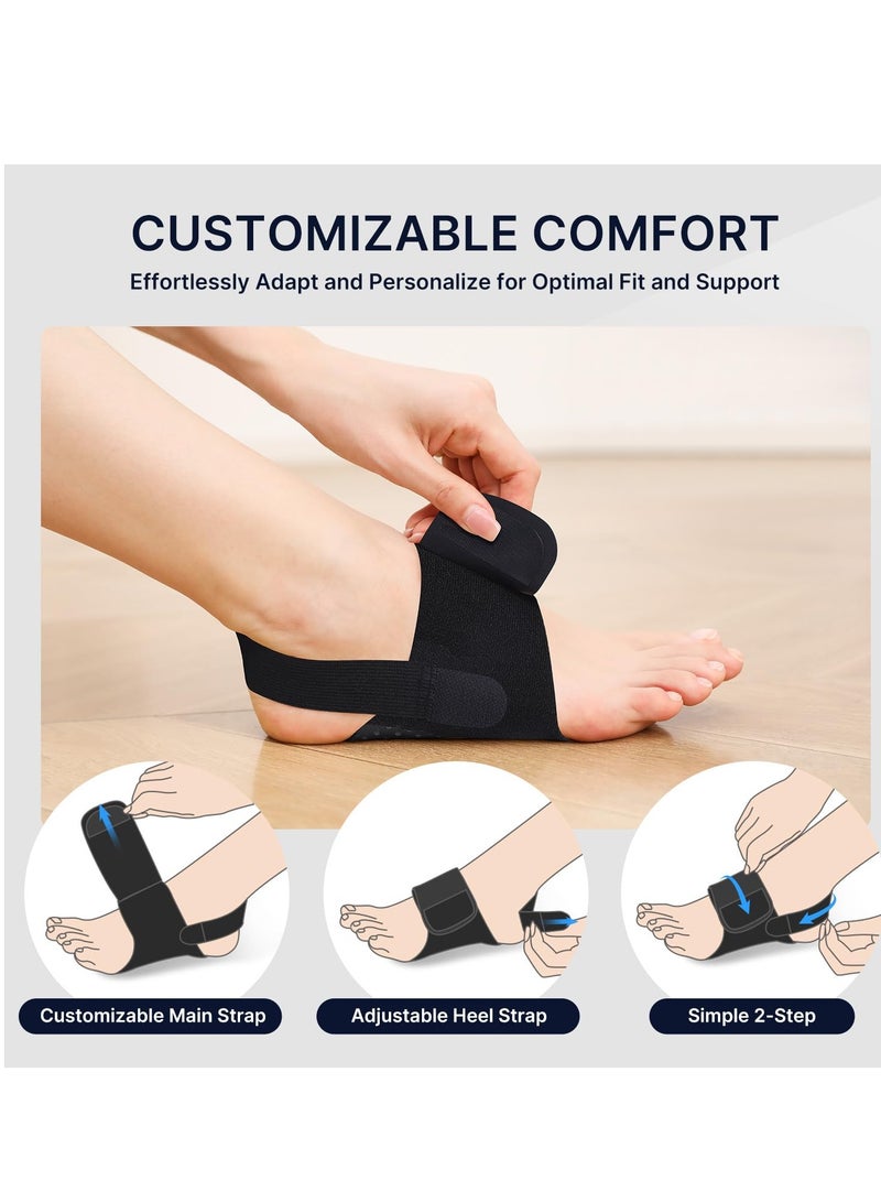 GUDOO Arch Support Braces for Plantar Fasciitis Relief Upgraded Non-Slip Wearable Arch Support w/Built-in Orthotics Adjustable Bands W/Gel Pads for Flat Feet High Fallen Arch - Image 5