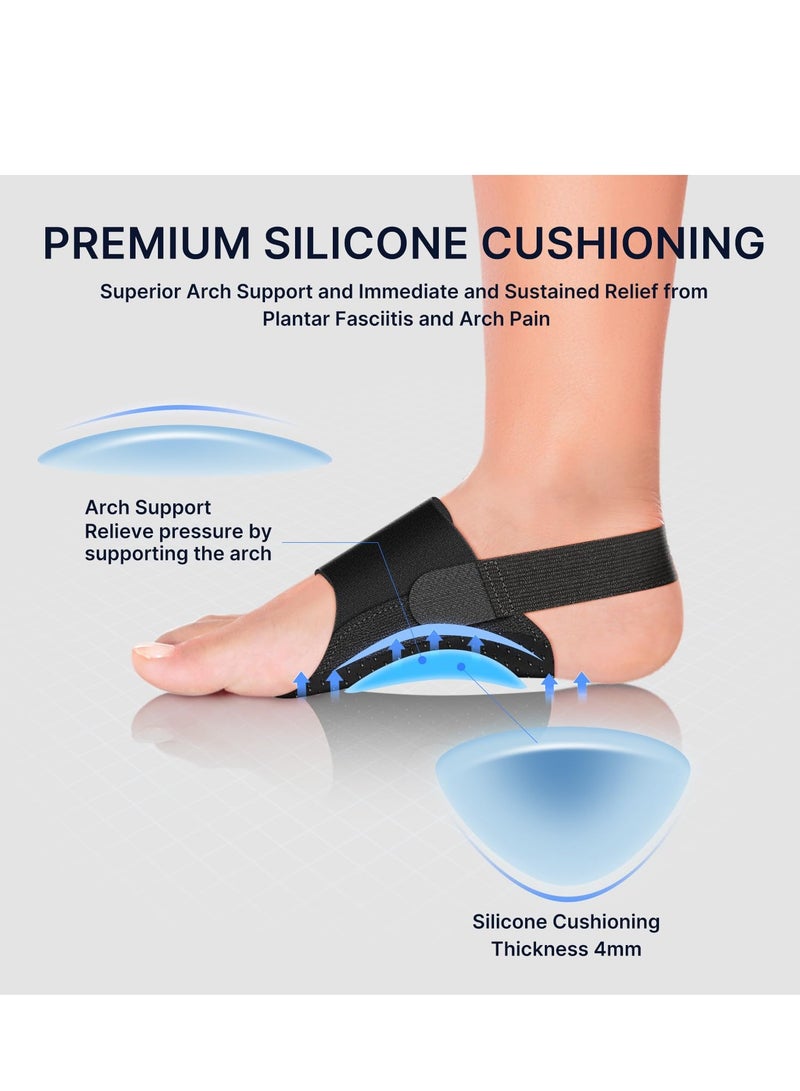 GUDOO Arch Support Braces for Plantar Fasciitis Relief Upgraded Non-Slip Wearable Arch Support w/Built-in Orthotics Adjustable Bands W/Gel Pads for Flat Feet High Fallen Arch - Image 3