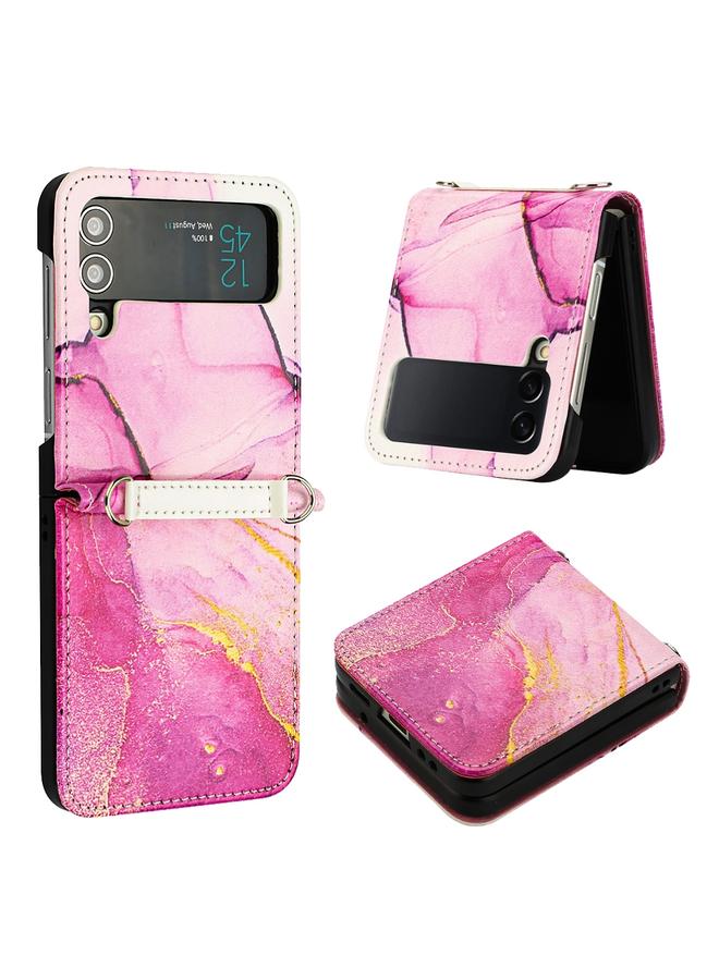 S-TOP Case For Samsung Galaxy Z Flip4 Marble Pattern Leather Phone Case - Image 1
