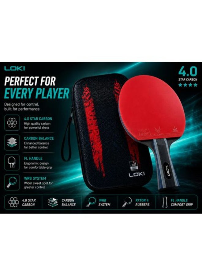 Lokay Loki Carbon Table Tennis Racket (4-Star Class) – Professional Racket – High Speed ​​and Precise Control - Image 3