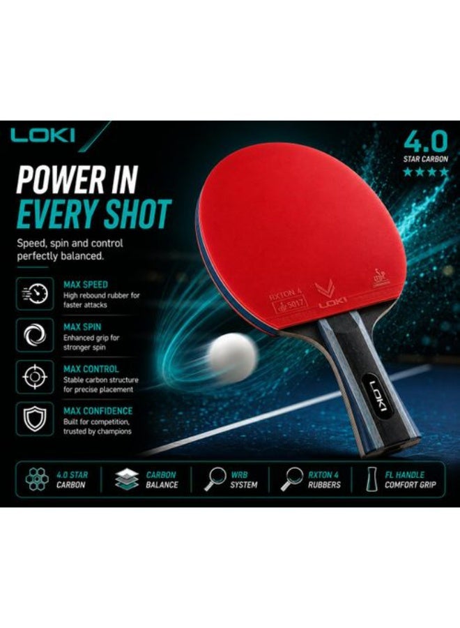 Lokay Loki Carbon Table Tennis Racket (4-Star Class) – Professional Racket – High Speed ​​and Precise Control - Image 2