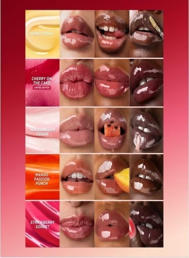جيسو زيت الشفاه المرطب بالعسل الكرز على الكيك | شير بينكي ريد لامع، مغذي ومرطب - 0.27 أونصة / 8 مل - Image 5