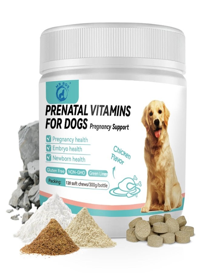 MR Ros Dog Vitamins and Supplements - Chewable Dog Prenatal Vitamins for Large and Small Breed - Multivitamin Supplement for Health Support and Development - 120 Soft Chews - Image 1