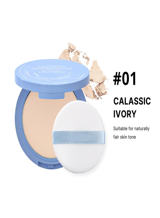 Mallofusa Matte Face Makeup Loose Powder Fine Silk Texture Honey Powder Fixed Makeup Powder Soft Light Water Proofing (#1) Ivory - Image 2
