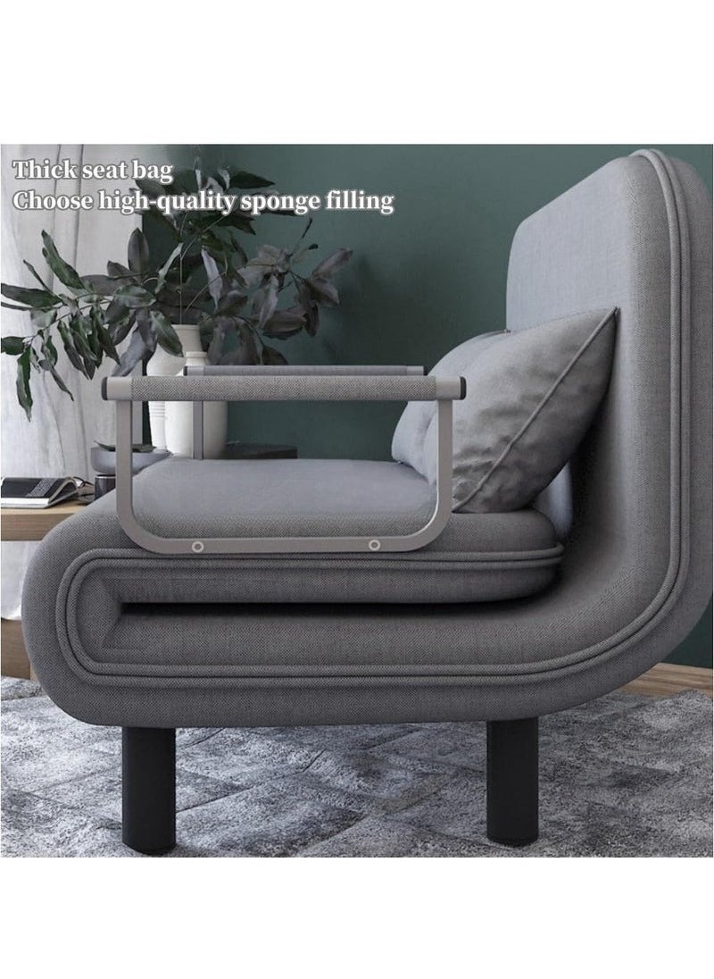 XiuWoo Folding Chair Bed Convertible Sleeper Sofa Floor Chair Lounge Couches, Folding Bed with 3-Position Adjustable Backrest 2 Pillow Handrail, Cozy Futon Chair for Living Room Office 100cm*190cm  - Image 3
