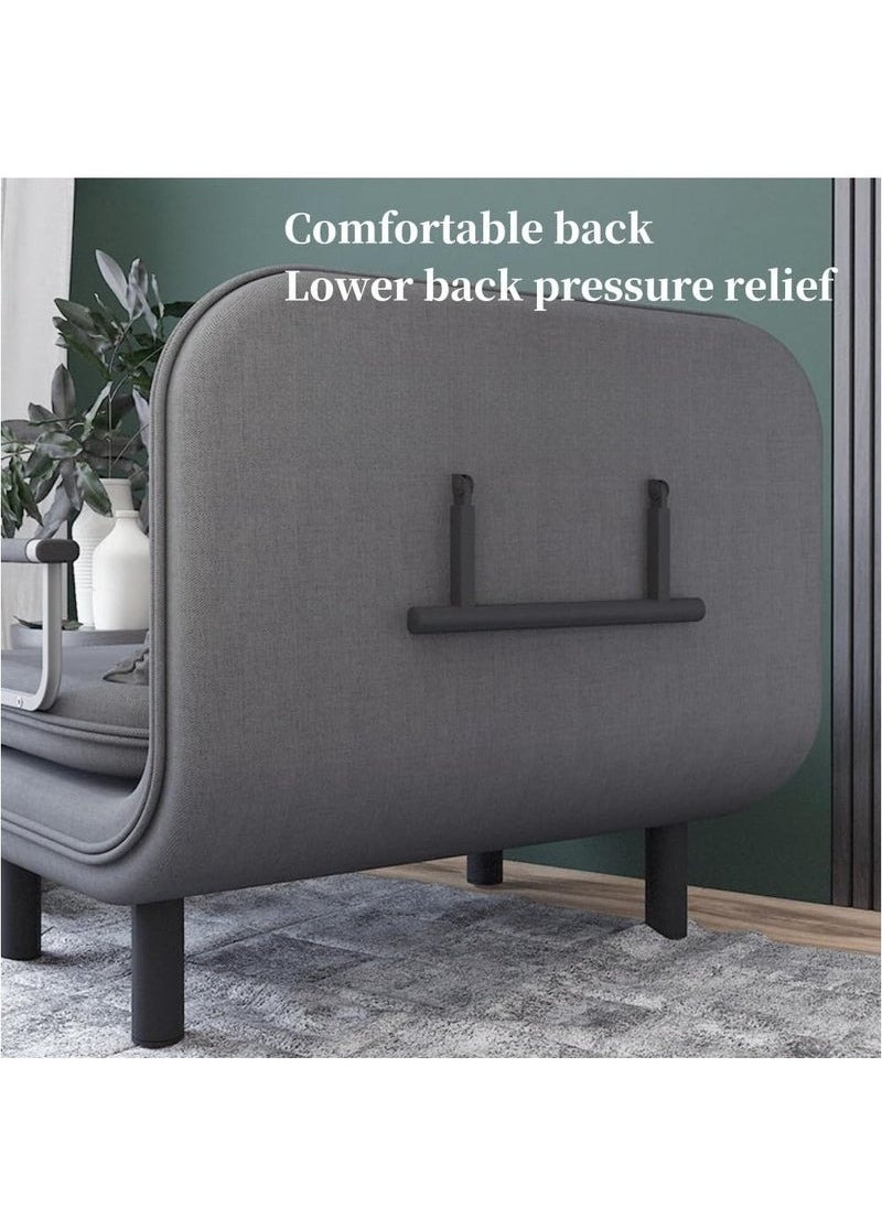 XiuWoo Folding Chair Bed Convertible Sleeper Sofa Floor Chair Lounge Couches, Folding Bed with 3-Position Adjustable Backrest 2 Pillow Handrail, Cozy Futon Chair for Living Room Office 100cm*190cm  - Image 4