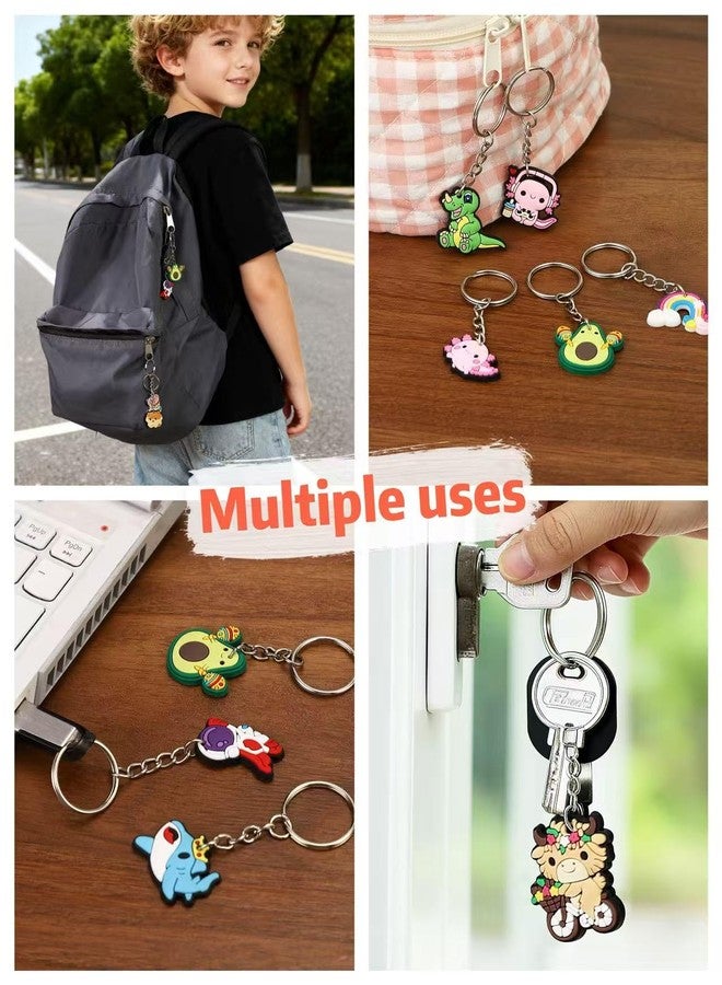 Ella & Emma 30/50/100 Bulk Different Keychains, Mixed Non-Repeat Cute Key Chain for Classroom Prizes Students Incentives Holiday Gifts Party Favors (30pcs Girls Mixed) - Image 4