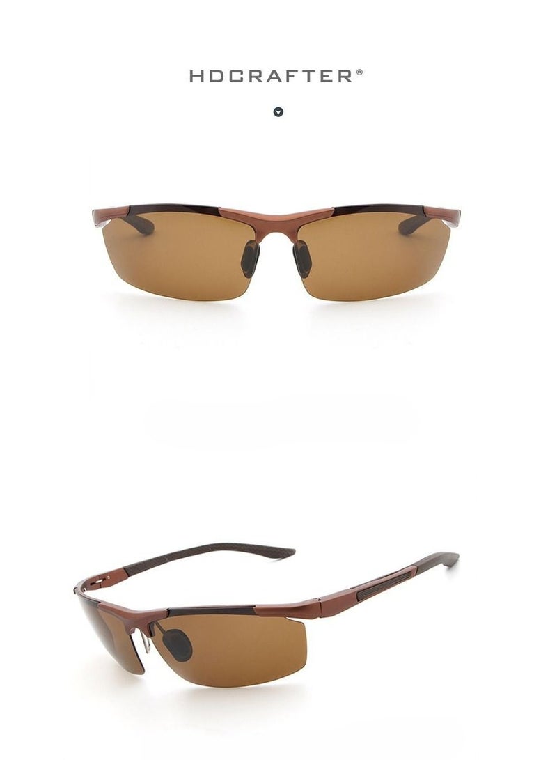 HDCRAFTER Men's Half Frame Night Vision Surround Driving Sunglasses - Image 1