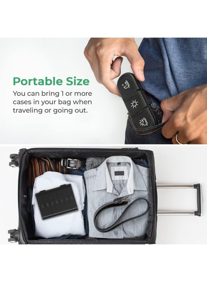 ديوتي منظم حبوب أسبوعي مكون من قطعتين، 3 مرات يوميًا، صندوق حبوب سفر محمول لمدة 7 أيام مع حجرات كبيرة، حافظة مقاومة للرطوبة والضوء للفيتامينات والأدوية والمكملات الغذائية، أغطية سهلة الفتح وتصميم متين خالٍ من مادة BPA - Image 5