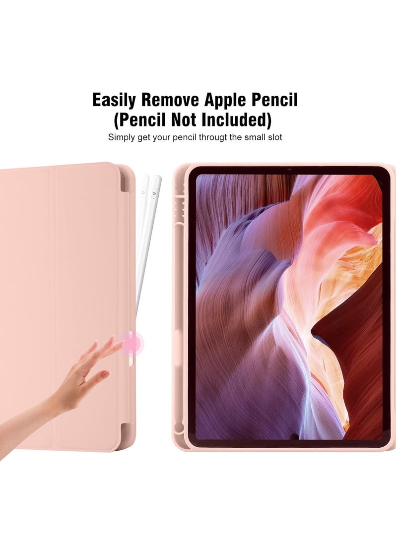 ELTRAZONE iPad 10th Generation Case 2022 with Pencil Holder, 10.9 Inch Soft TPU Back Protective Smart Case with Auto Wake/Sleep, Trifold Stand - Rose Gold - Image 2