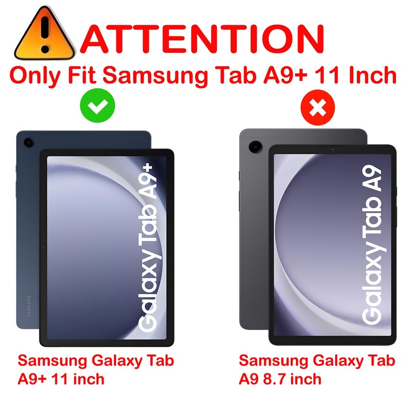 ProElite Cover for Samsung Galaxy Tab A9 Plus 11 inch Cover Case, Smart Flip Case Cover for Samsung Galaxy Tab A9+ 11 inch with S Pen Holder, Black [Transparent Back] - Image 2