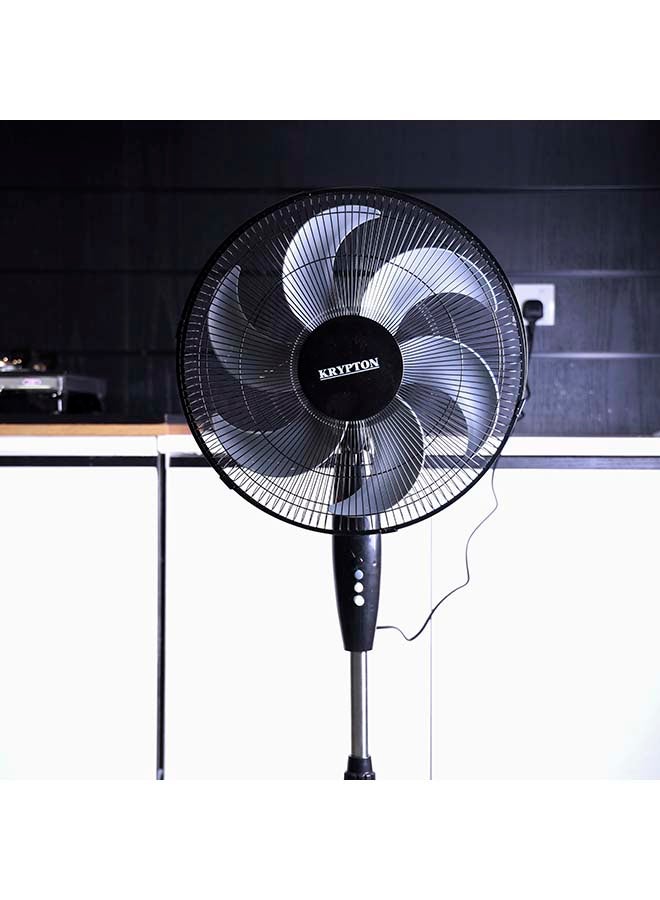 KRYPTON Stand Fan - 3 Speed 6 Leaf Blade With Safety Grill 75 W KNF6274 Black - Image 3