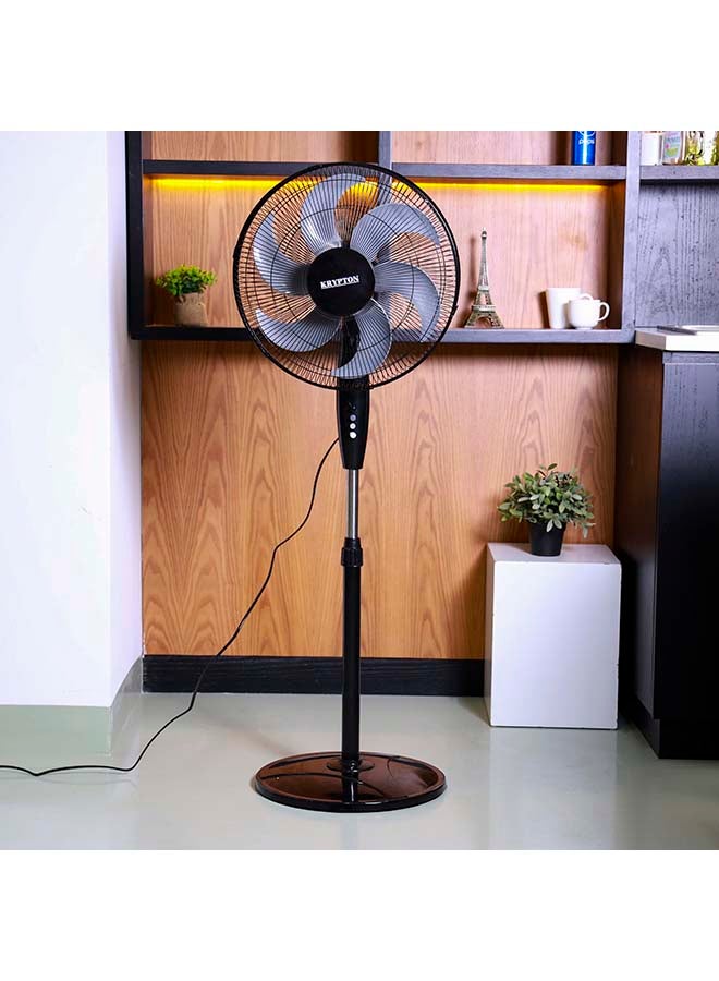 KRYPTON Stand Fan - 3 Speed 6 Leaf Blade With Safety Grill 75 W KNF6274 Black - Image 4