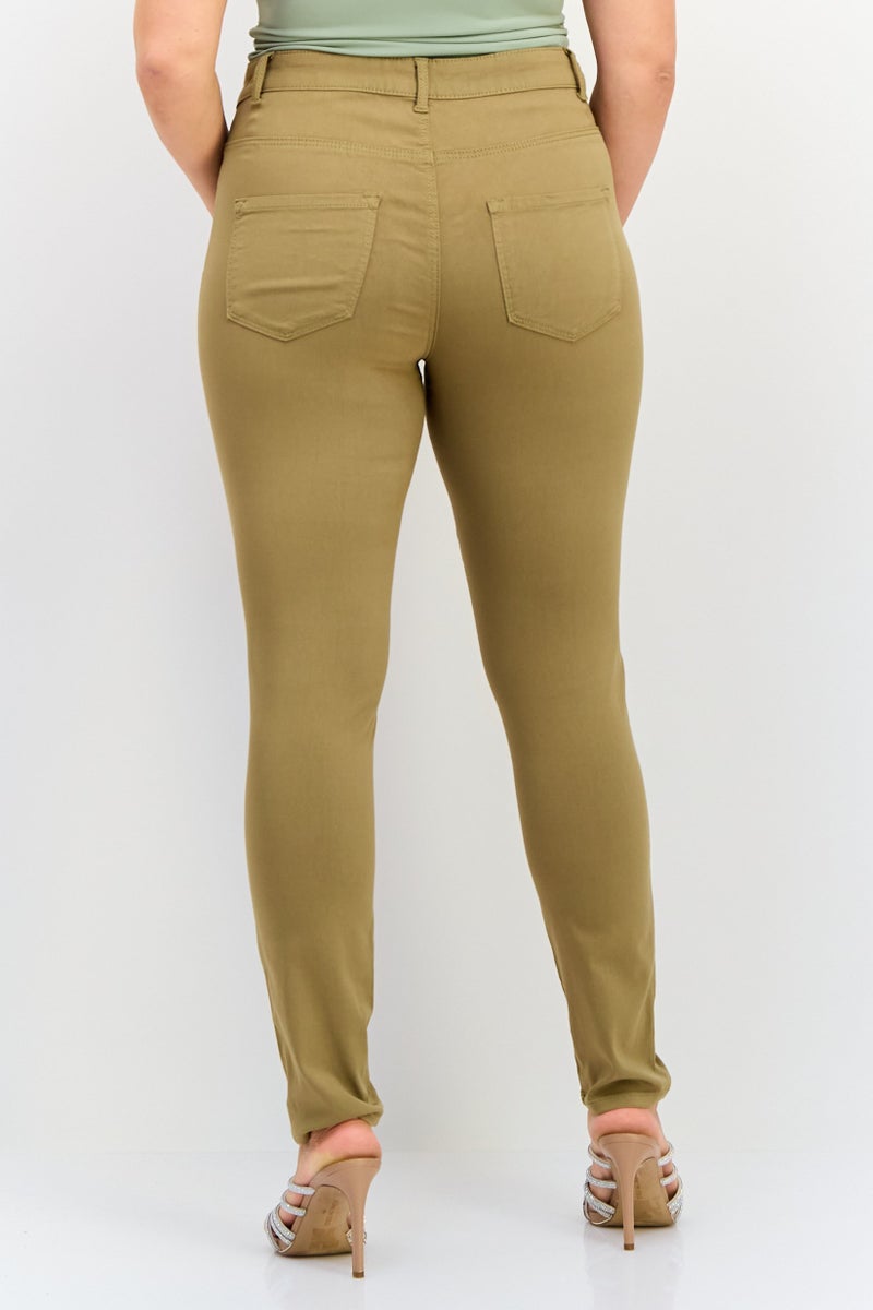 VERO MODA I Scenery By Vero Moda Women Skinny Fit Solid Chino Pants, Olive - Image 4