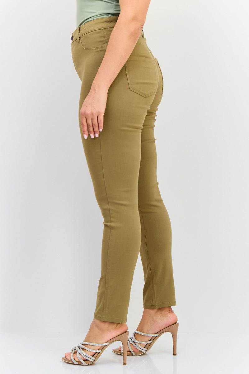 VERO MODA I Scenery By Vero Moda Women Skinny Fit Solid Chino Pants, Olive - Image 3
