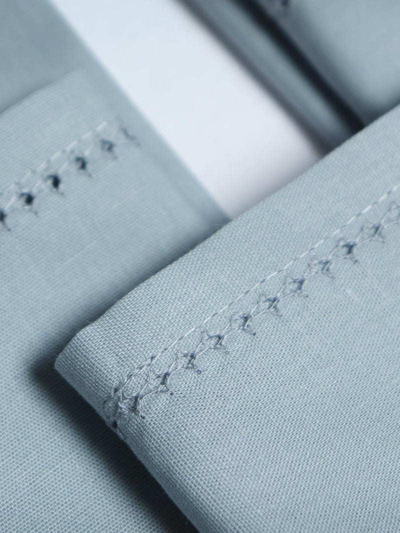 Zeba World Dinner Table Napkins 100% Cotton Set of 6 pcs | Fagotting Embroidery | Washable and Reusable Napkins for Dinner Table - Blue Grey - 16x16 inches (40x40cms) (Pack of 6) - Image 2