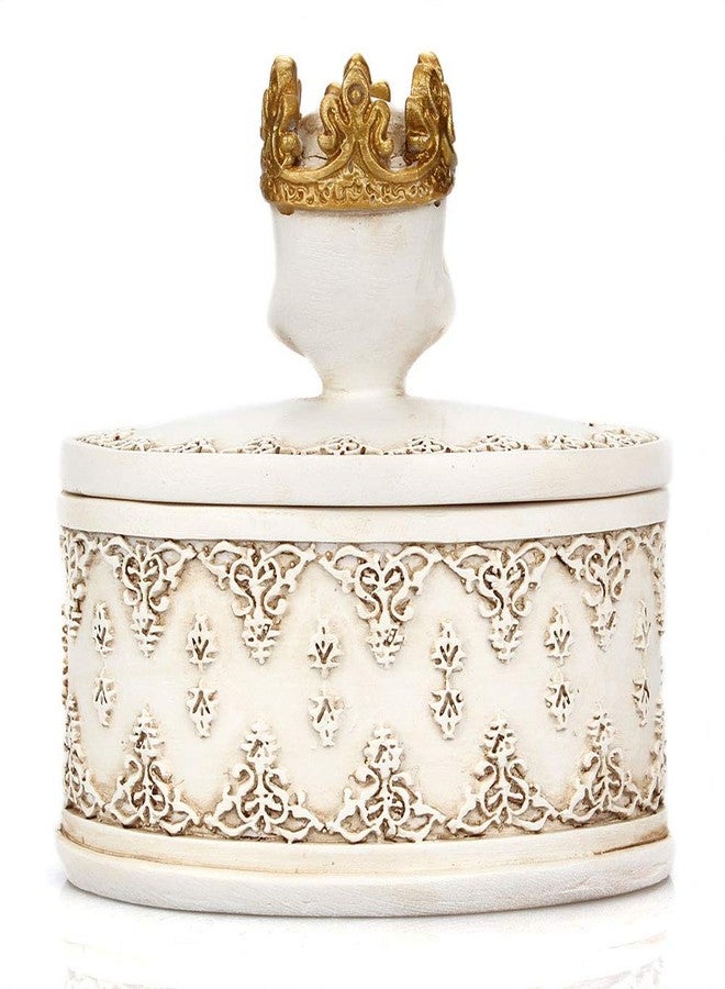 Aestivate Skeleton Head White Skull Jewelry Box Holder Organizer with Crown Halloween Skeleton Decorations Home Skull Decor - Image 3