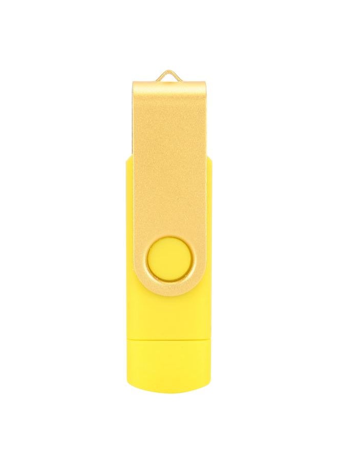 Thoraya - CW10040 Candy USB Flash Drive MicroUSB+USB 2.0 Drive Memory Stick OTG Flash Drive U Disk Yellow 128GB - Image 1