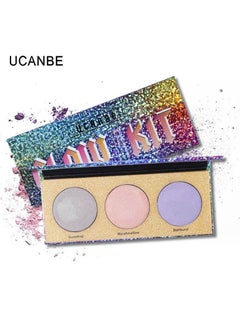 Ucanbe UCANBE 3 in 1 Holographic Highlight Palette Shimmer Contour and Shadow  - Image 1