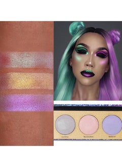 Ucanbe UCANBE 3 in 1 Holographic Highlight Palette Shimmer Contour and Shadow  - Image 3