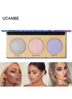 Ucanbe UCANBE 3 in 1 Holographic Highlight Palette Shimmer Contour and Shadow  - Image 4