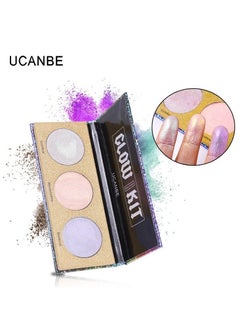 Ucanbe UCANBE 3 in 1 Holographic Highlight Palette Shimmer Contour and Shadow  - Image 5