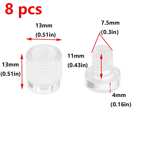 Antrader 8Pcs Clear Standoffs, 1/2" x 1/2" Acrylic Standoff Screws, Wall Sign Standoff Mounting Hardware,Advertising Glass Standoff Nail - Image 2