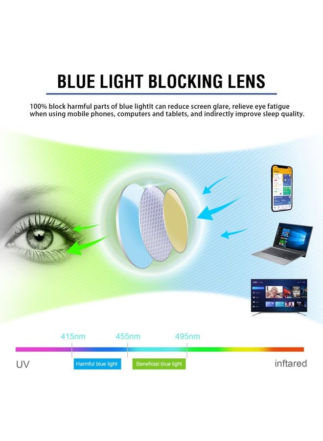Skyoak Superior Extremely Light Progressive Multifocus Reading Glasses Men, Aluminum Arm TR90 Frame Blue Light Blocking Multifocal Computer Readers Spring Hinge No Line (for Mid-Near Range approx 3ft) - Image 3