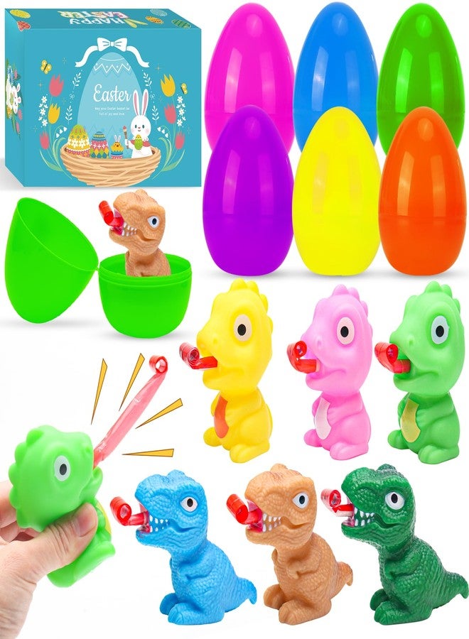 CHILDGO ألعاب ديناصورات عيد الفصح من تشايلدجو للأطفال، عبوة من 6 بيضات عيد الفصح محشوة بألعاب ضغط على شكل لسان ديناصور، ألعاب مسلية ومبتكرة للأولاد والبنات، مثالية لفعاليات البحث عن بيض عيد الفصح، وحشو السلال، وتوزيعات الحفلات. - Image 1