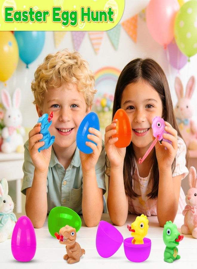 CHILDGO ألعاب ديناصورات عيد الفصح من تشايلدجو للأطفال، عبوة من 6 بيضات عيد الفصح محشوة بألعاب ضغط على شكل لسان ديناصور، ألعاب مسلية ومبتكرة للأولاد والبنات، مثالية لفعاليات البحث عن بيض عيد الفصح، وحشو السلال، وتوزيعات الحفلات. - Image 4