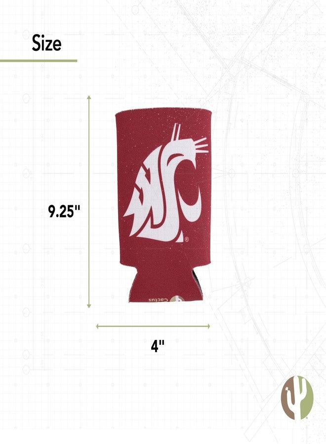 ديزرت كاكتوس حافظة علب مشروبات من ديزرت كاكتوس، جامعة ولاية واشنطن، WSU Cougars، مبرد مشروبات Cougs، عبوة واحدة من الفوم، حامل علب سعة 12 أونصة، جانب واحد (التصميم أ) - Image 3