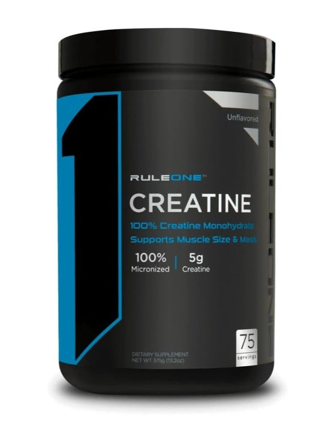 رول ون كرياتين مونوهايدمسحوق كرياتين مونوهيدرات - بدون نكهة، 375 جرام، 75 حصة - Image 1