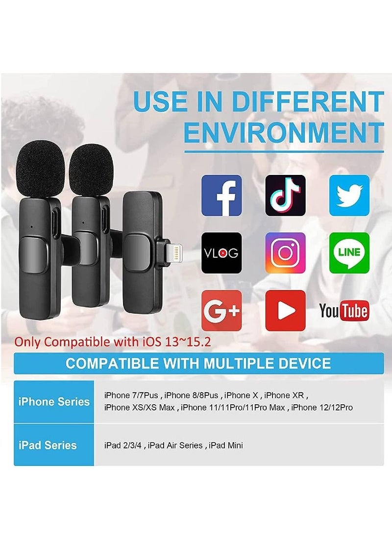 GENNEXT - Wireless Lavalier Microphone for iPhone iPad, Plug-Play Wireless Mic for Recording, Live Stream, YouTube, TikTok, Facebook, Noise Reduction Auto-Sync - Image 1