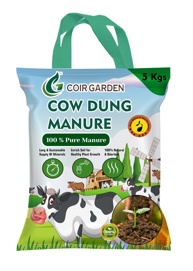 COIR GARDEN - ORGANIC COW DUNG MANURE 5 KG FERTILIZERS FOR PLANTS, VEGETABLES AND HOME GARDENING - Image 1