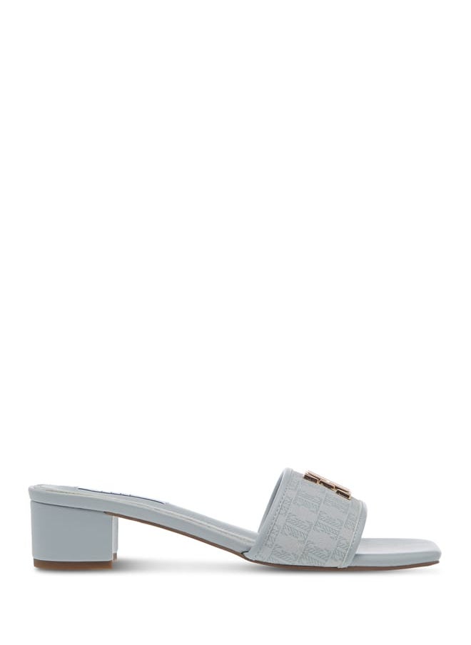 ELLE Womens Monogram Detail Slip-On Sandals With Block Heels  - Image 3