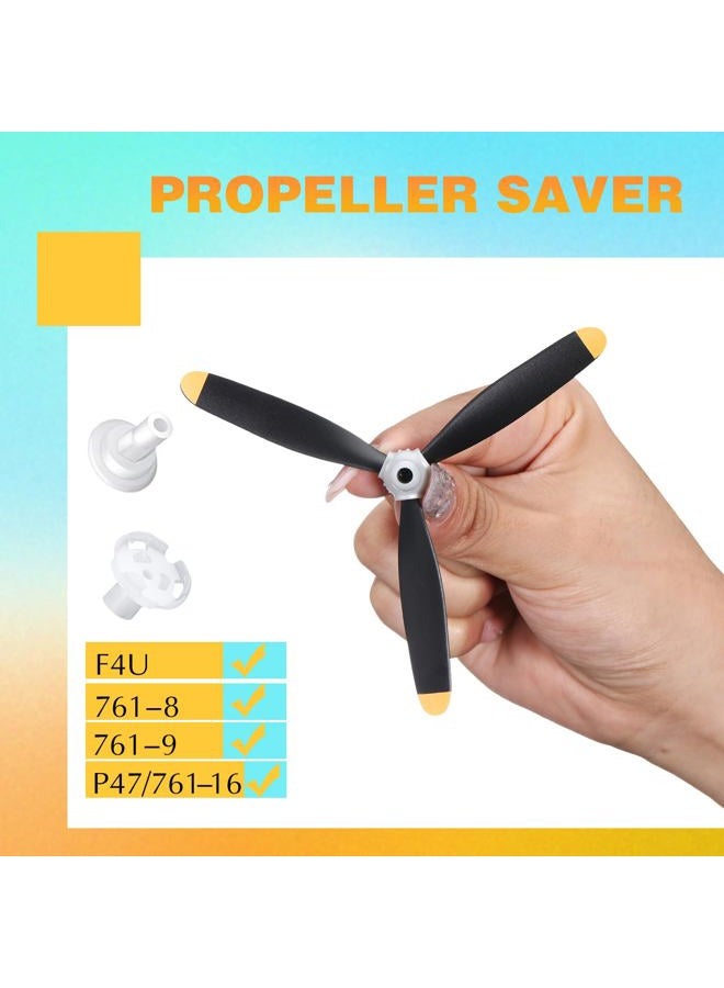 Outus 6 Sets F4u RC Plane Propeller 3 Blade Propeller Compatible with 761-8 761-9 761-16 T28 P47 Fighter Remote Control Plane Radio Controlled Plane with Propeller Adapters - Image 2