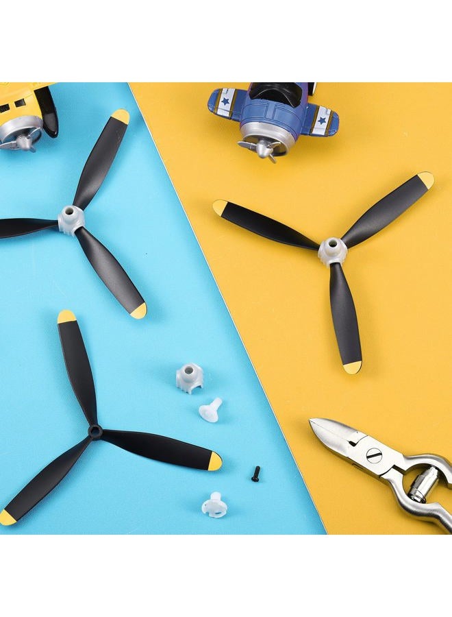 Outus 6 Sets F4u RC Plane Propeller 3 Blade Propeller Compatible with 761-8 761-9 761-16 T28 P47 Fighter Remote Control Plane Radio Controlled Plane with Propeller Adapters - Image 5