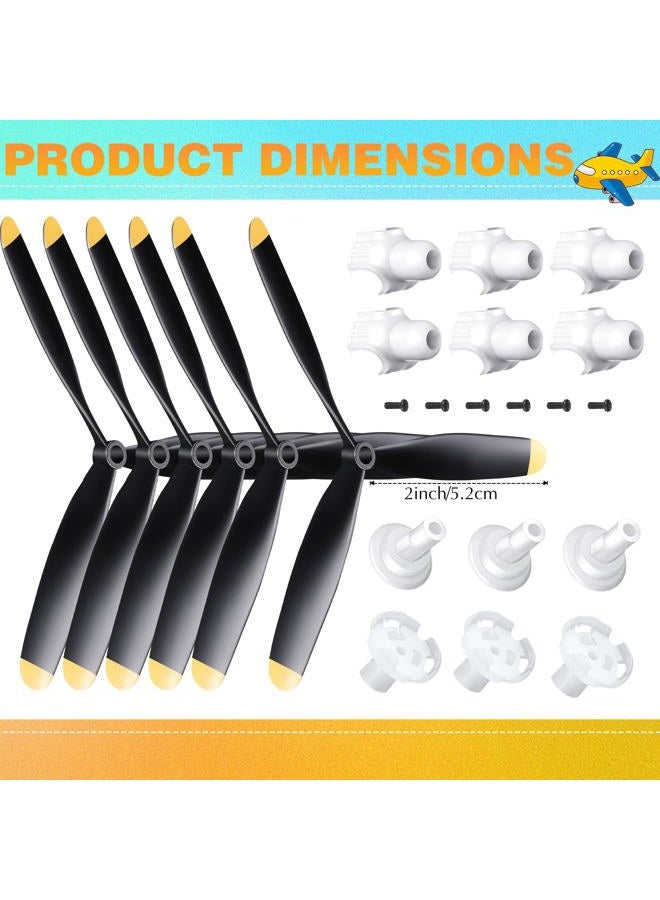 Outus 6 Sets F4u RC Plane Propeller 3 Blade Propeller Compatible with 761-8 761-9 761-16 T28 P47 Fighter Remote Control Plane Radio Controlled Plane with Propeller Adapters - Image 4