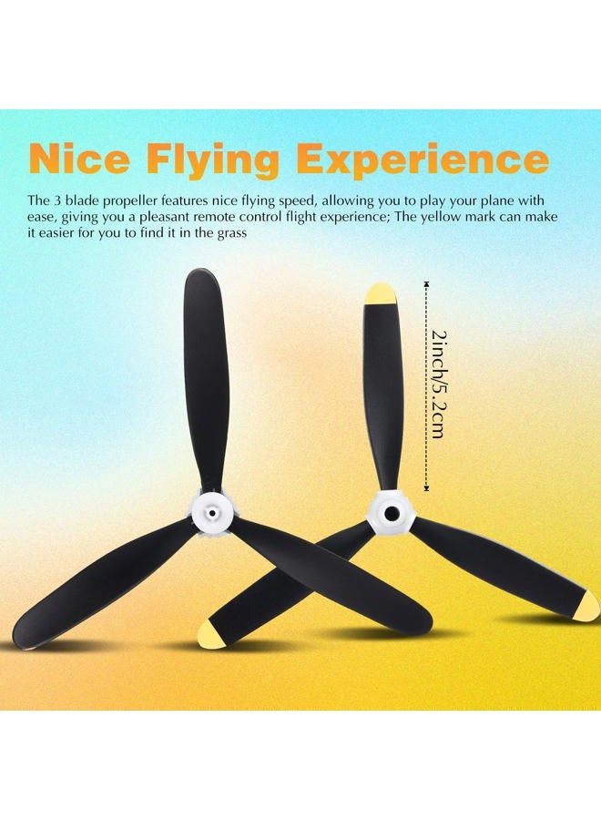 Outus 6 Sets F4u RC Plane Propeller 3 Blade Propeller Compatible with 761-8 761-9 761-16 T28 P47 Fighter Remote Control Plane Radio Controlled Plane with Propeller Adapters - Image 3