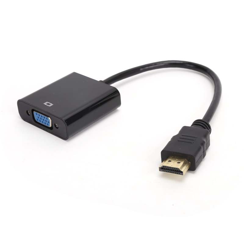 محول HDMI إلى VGA: دقة بدقة كاملة 1080P، كابل صوتي بقطر 3.5 مم، توصيل واستخدام سريع - محول فيديو أسود للمنزل وال مكتب والفصل الدراسي ومركز الترفيه - Image 2