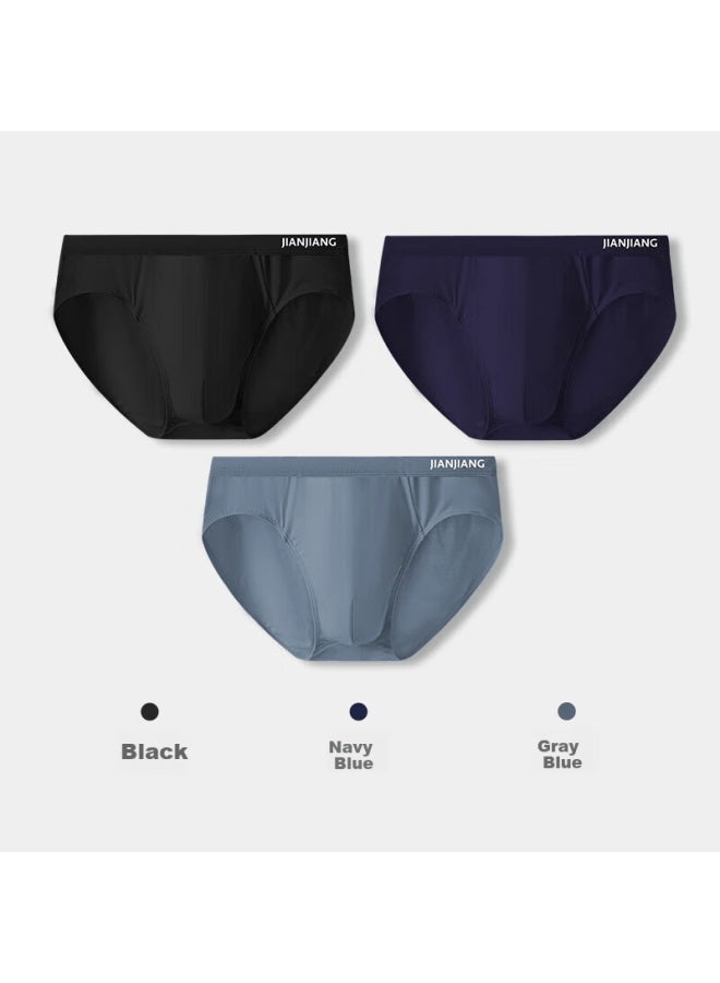 Jianjiang Men's Cotton Breathable Underwear Loose Fit Antibacterial Mid-rise Boxer Briefs 3-pack