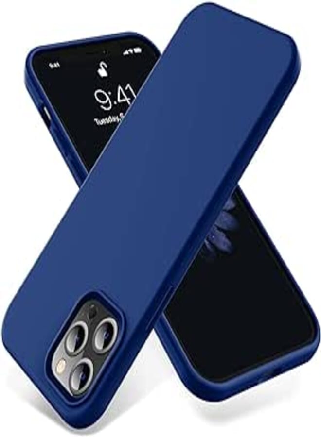 Next store Compatible with iPhone 12 Pro Max Case, Liquid Silicone Case, Full Body Protective Cover, Shockproof, Slim Phone Case, Anti-Scratch Soft Microfiber Lining (Blue)