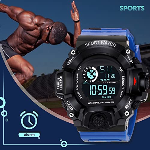 ASGARD Multi Functional Sports Digital Black Dial Men's Watch (Black Dial Blue Colored Strap) (Camo Blue) - Image 4