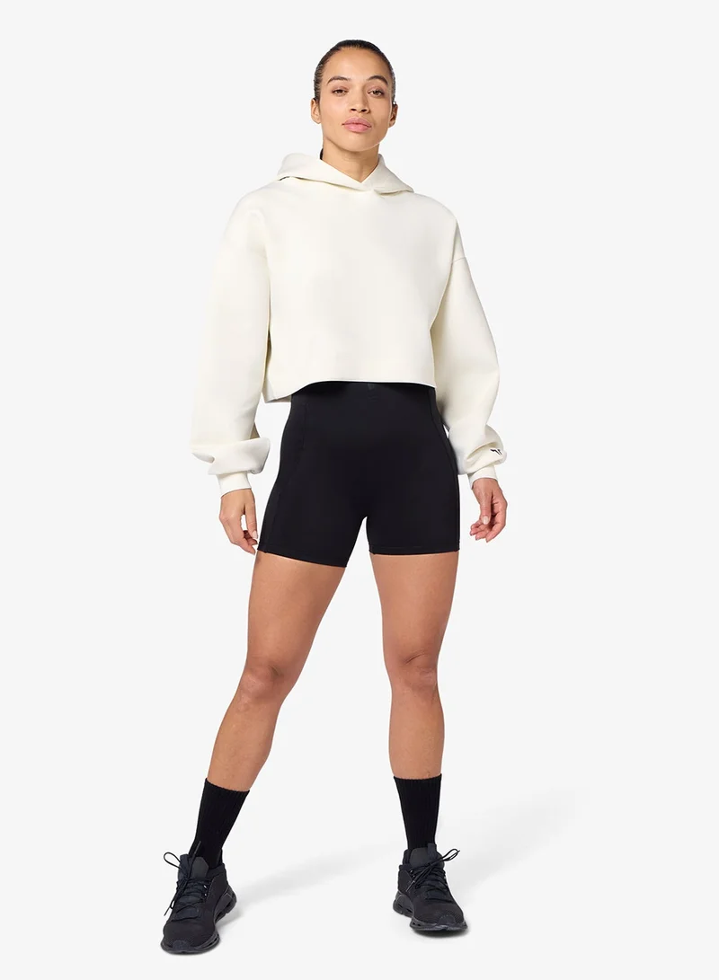 Squatwolf Pearl White Oversized Crop Hoodie for Women | Best Price UAE