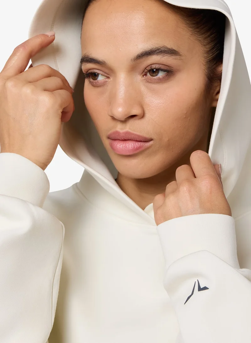Squatwolf Pearl White Oversized Crop Hoodie for Women | Best Price UAE