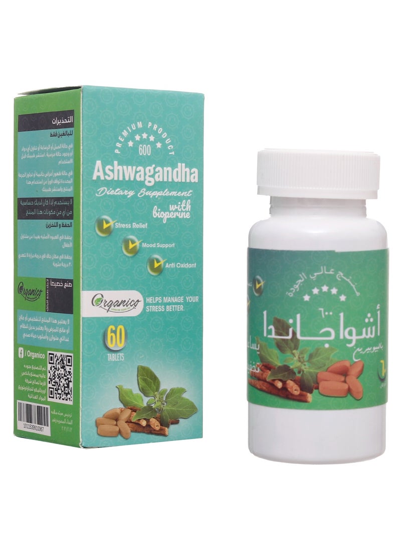 Organico 60 tablet Ashwagandha 600 Mg  - Image 1
