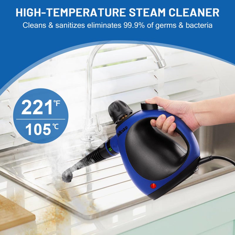 KLONA Steam Cleaner, Multi-Purpose Handheld with 10 Accessories for Removing Steam Cleaner for All Dirt, Upholstery Furniture, Sofa, Tiles, Floor,Car, Window, Bathroom,Upholstery - Image 3