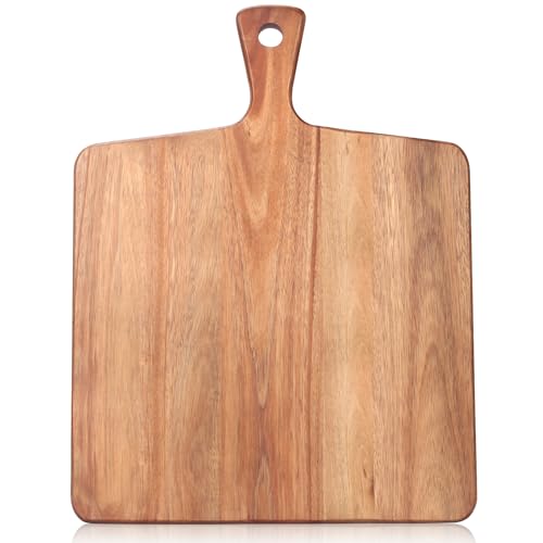 Gtencemen Large Acacia Wood Cutting Board with Handle Wooden Charcuterie Board Kitchen Chopping Block for Meat Cheese Vegetable Bread Fruit Serving Boards Wood Butcher Block Carving Board 17 X 13 - Image 1
