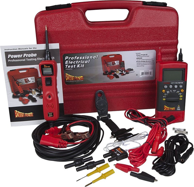 Power Probe Professional Electrical Test Kit - Red (PPROKIT01) Inc III w/PPDMM & Accessories [Measures Resistance, Current & Frequency] - Image 1